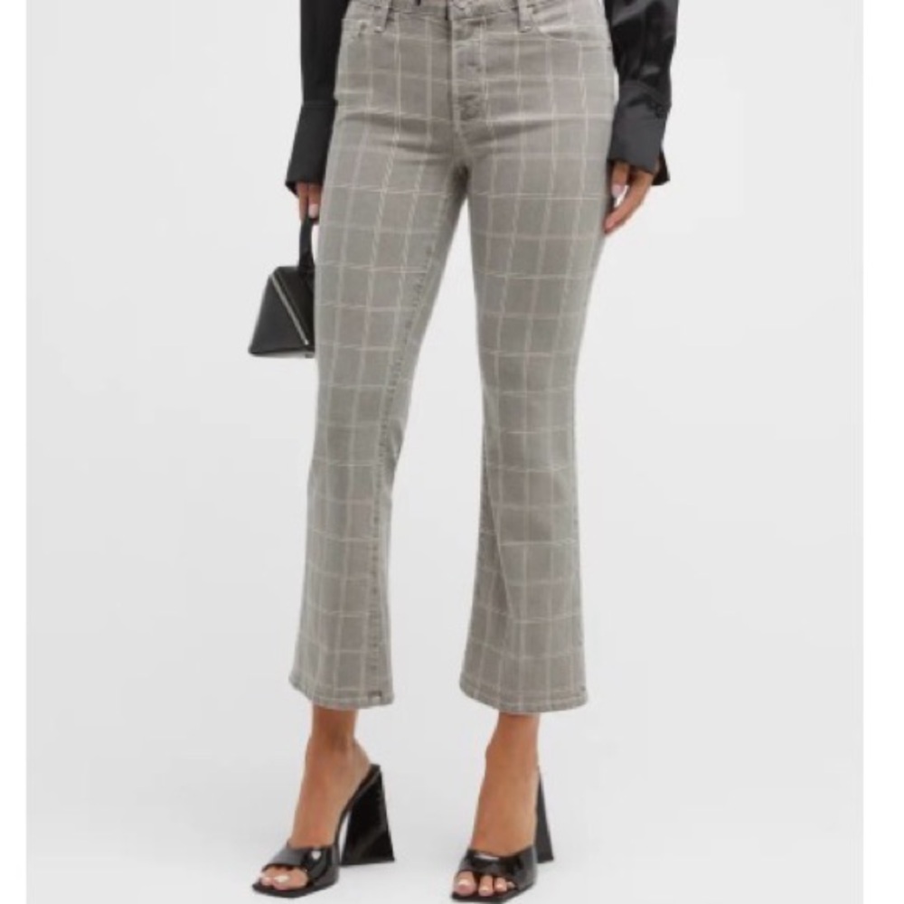 Frame Denim Le Crop Mini Boot in Window Pine Plaid Women’s Size 30